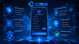 Giao diện holographic hiển thị patch notes, pick rate và ban rate trên nền tảng C168