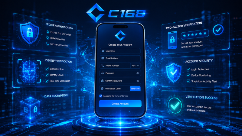 Giao diện holographic hiển thị patch notes, pick rate và ban rate trên nền tảng C168